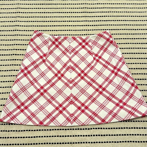 Zara Tweed White and Pink Check Mini Skirt - Picture 5 of 6